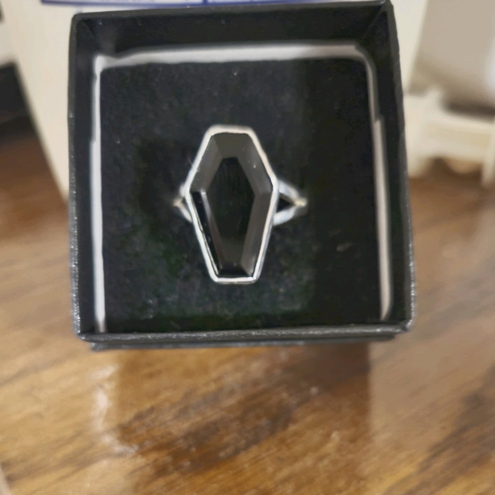 Sterling silver cofin ring